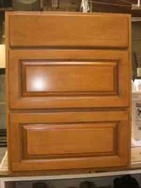 Maple 3 Drawer Inset Wood Cabinet