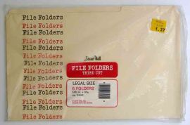 Stuart Hall Legal Sized File Holders, 6 per/pack