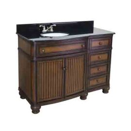 Compton Walnut 48 Single Vanity with Preassembled Top and Bowl b
