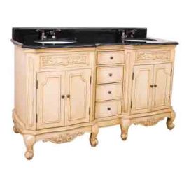Clairemont Buttercream 60 Double Vanity with Preassembled Top an