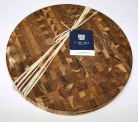 Round Chop Block - Teak 18x2 End Grain