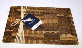 Carving Board with Groove 11.5x17.25x.75 Teak-End Grain