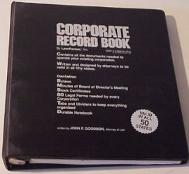 CORPORATE RECORD BOOK-Law Forms, Inc.