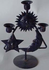 CANDLEHOLDER-SUN-MOON, & STAR
