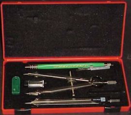 6 Piece Deluxe Drafting Instrument Set In Case