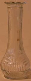 CLEAR GLASS BUD VASE WITH SCALLOPED LIP