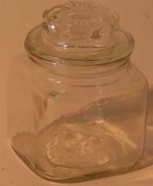 Glass w Covered Cannister Jar