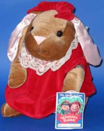 VELVETEEN RABBIT TOY- GIRL bunny in Red Velvet dress & Bow