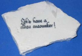 MARBLE WHITE ROCK PAPERWEIGHT WITH INSCRIPTION-Lets have a close