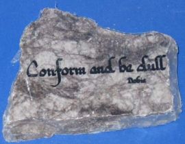 GRAY MARBLE ROCK WITH INSCRIPTION!