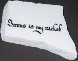 MARBLE WHITE ROCK WITH INSCRIPTION!