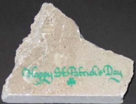 MARBLE BEIGE ROCK WITH Irish INSCRIPTION!
