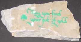 MARBLE BEIGE ROCK WITH INSCRIPTION!