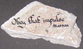 MARBLE BEIGE/GREY ROCK WITH INSCRIPTION!