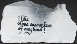 MARBLE WHITE ROCK WITH INSCRIPTION!