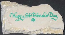 MARBLE BEIGE ROCK WITH IRISH INSCRIPTION