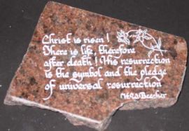 GRANITE BRICK COLORED ROCK WITH INSCRIPTION