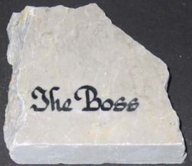 BEIGE MARBLE ROCK WITH INSCRIPTION!
