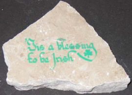 MARBLE BEIGE  ROCK WITH INSCRIPTION!