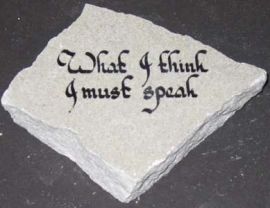 MARBLE GREY ROCK WITH INSCRIPTION!