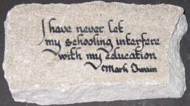 MARBLE BEIGE ROCK WITH INSCRIPTION