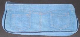Denim Double-pocket Jeans- zipper Make-up purse