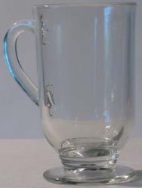 CLEAR GLASS PEDESTAL MUG