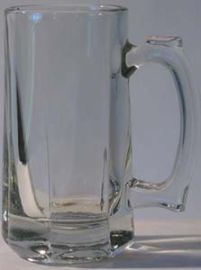 LARGE CLEAR GLASS MUG TANKARD