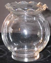 ROUND VASE-CLEAR,  OLD FASHIONED STYLE