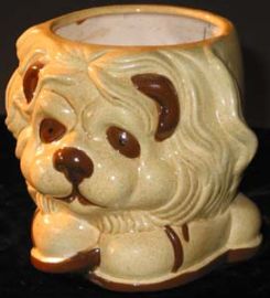 NICE HAND PAINTED LION PLANT OR PENCIL HOLDER
