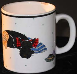 RAG DOLL WITH SCOTTY DOG COFFEE MUG