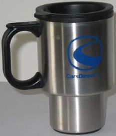 STAINLESS TRAVEL COFFEE MUG-LOGO COLLECTORS!