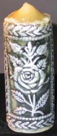 DESIGNER CANDLE SAGE AND SILVER