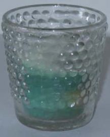 Votive candle holder Clear Glass with Raised Pattern