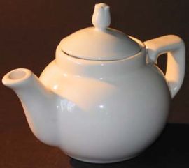 WHITE COORS CHINA TEAPOT