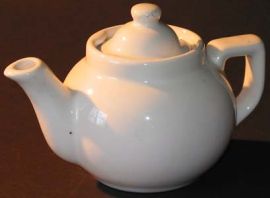 WHITE CHINA PERSONAL TEAPOT