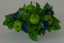 BLUE AND GREEN APPLE CANDLE DECORATION