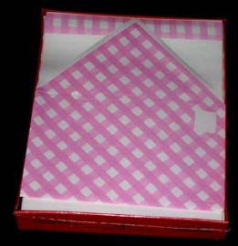 LIVELY LETTERS-PINK CHECKERBOARD STATIONARY SET