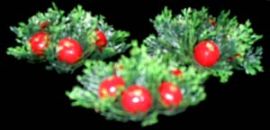 MERRY GREEN AND RED CANDLE GREENERY - SET OF 3