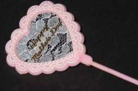 PINK HEARTS HAPPY MOTHER'S DAY PLANT DECORATIONS-pkg of 4