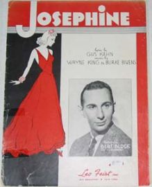 JOSEPHINE-by: Gus Kahn, Wayne King, & Burke Bivens SHEET MUSIC