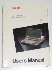 TOSHIBA-T1200 PORTABLE PERSONAL COMPUTER USER'S MANUAL