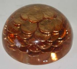 CLEAR NEW PENNY PAPERWEIGHT