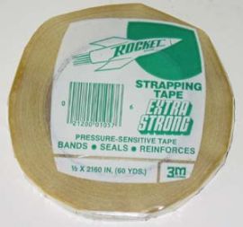 EXTRA STRONG ROCKET STRAPPING TAPE, 1/2  X 60 YARDS