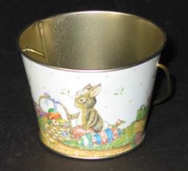 EASTER BUNNY SMALL METAL BASKET