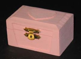 SMALL CORAL COLORED WOODEN BOX