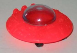 SMALL ORANGE PLASTIC SPACE SHIP