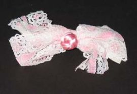 PINK AND WHITE HAIR CLIP